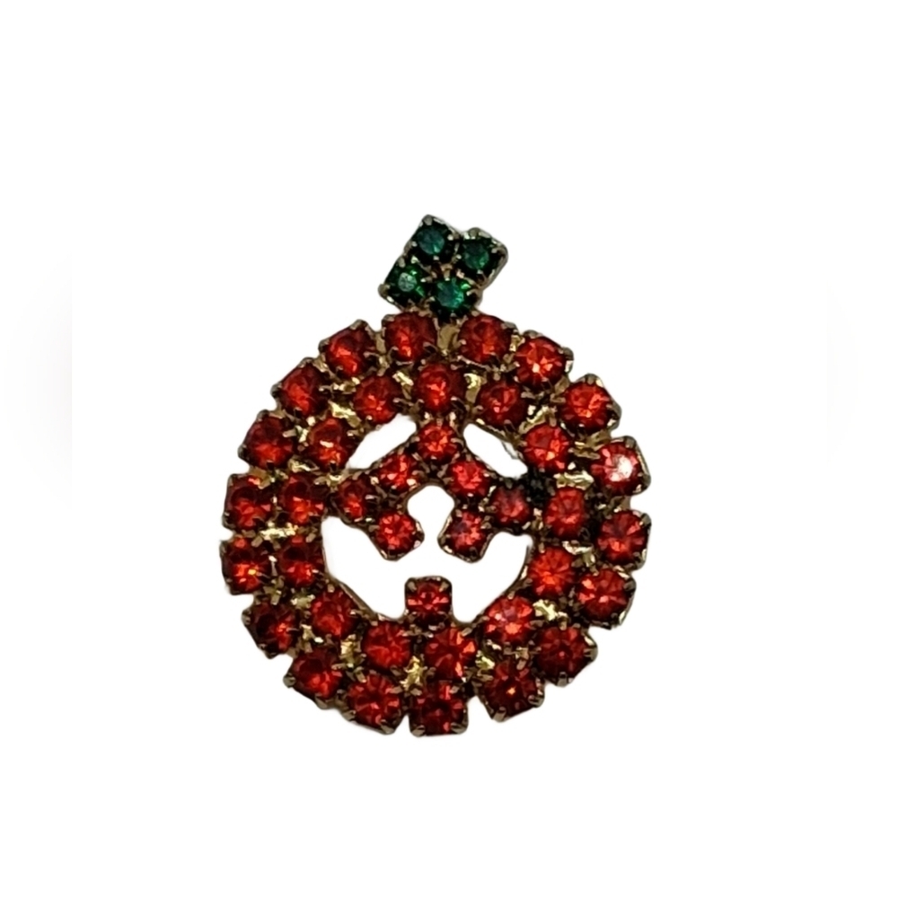 Sparkle & Spook: Vintage Rhinestone Pumpkin Pin